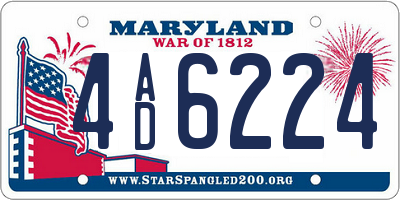 MD license plate 4AD6224