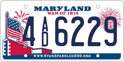 MD license plate 4AD6229