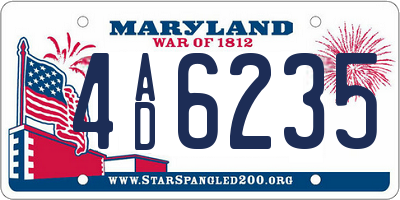 MD license plate 4AD6235