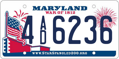MD license plate 4AD6236