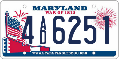 MD license plate 4AD6251