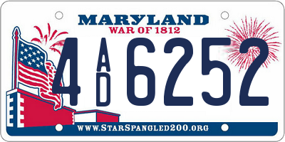 MD license plate 4AD6252