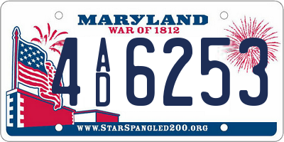 MD license plate 4AD6253
