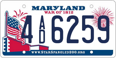 MD license plate 4AD6259