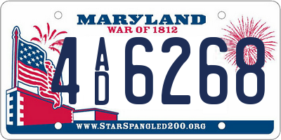 MD license plate 4AD6268
