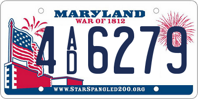 MD license plate 4AD6279