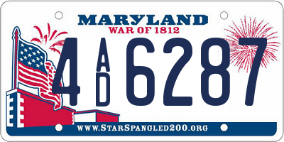 MD license plate 4AD6287