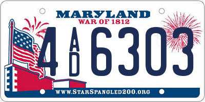 MD license plate 4AD6303