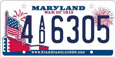 MD license plate 4AD6305
