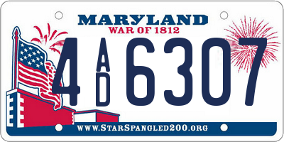 MD license plate 4AD6307