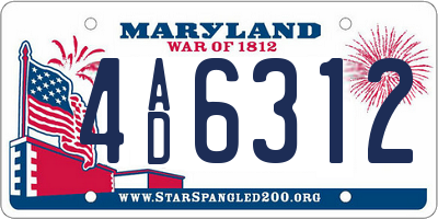 MD license plate 4AD6312