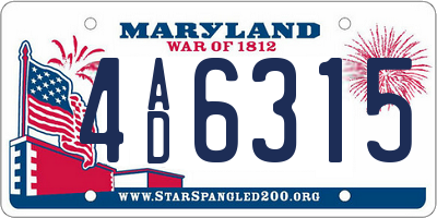 MD license plate 4AD6315