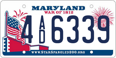 MD license plate 4AD6339