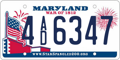 MD license plate 4AD6347