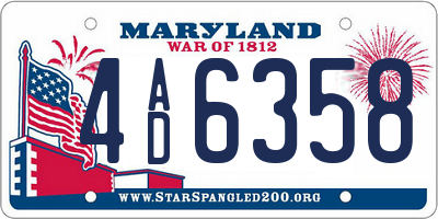 MD license plate 4AD6358