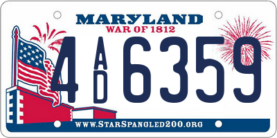 MD license plate 4AD6359