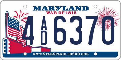 MD license plate 4AD6370