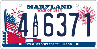 MD license plate 4AD6371