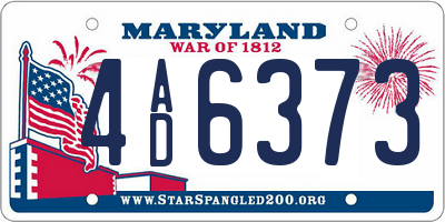 MD license plate 4AD6373