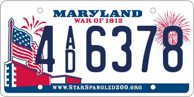 MD license plate 4AD6378