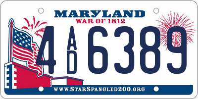 MD license plate 4AD6389