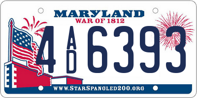 MD license plate 4AD6393