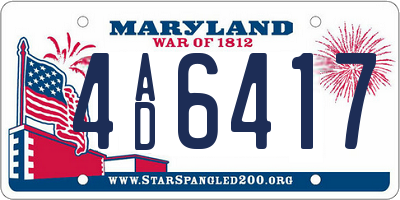 MD license plate 4AD6417