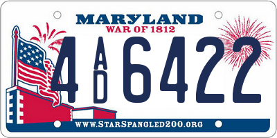 MD license plate 4AD6422