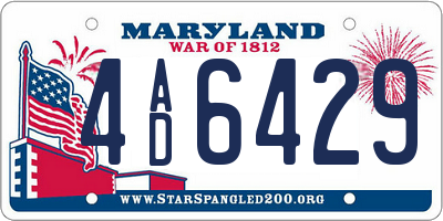 MD license plate 4AD6429