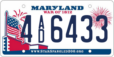 MD license plate 4AD6433