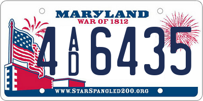 MD license plate 4AD6435