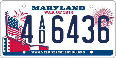 MD license plate 4AD6436