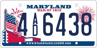 MD license plate 4AD6438