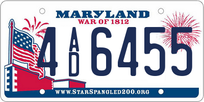 MD license plate 4AD6455