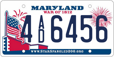 MD license plate 4AD6456