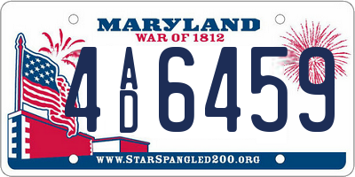 MD license plate 4AD6459