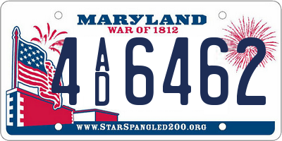 MD license plate 4AD6462