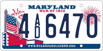 MD license plate 4AD6470