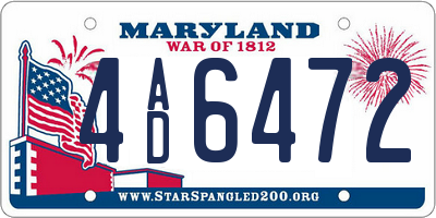 MD license plate 4AD6472