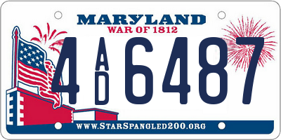 MD license plate 4AD6487