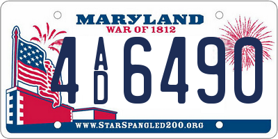MD license plate 4AD6490