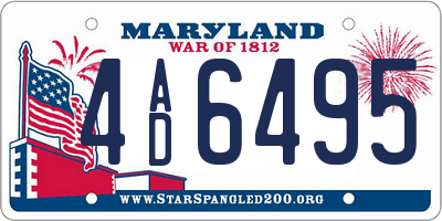 MD license plate 4AD6495