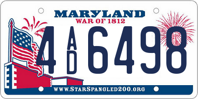 MD license plate 4AD6498