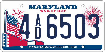 MD license plate 4AD6503