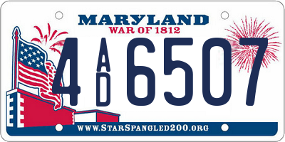 MD license plate 4AD6507