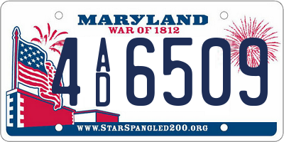MD license plate 4AD6509