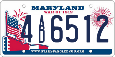 MD license plate 4AD6512