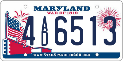 MD license plate 4AD6513