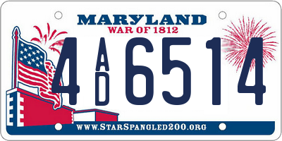 MD license plate 4AD6514