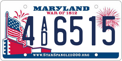 MD license plate 4AD6515